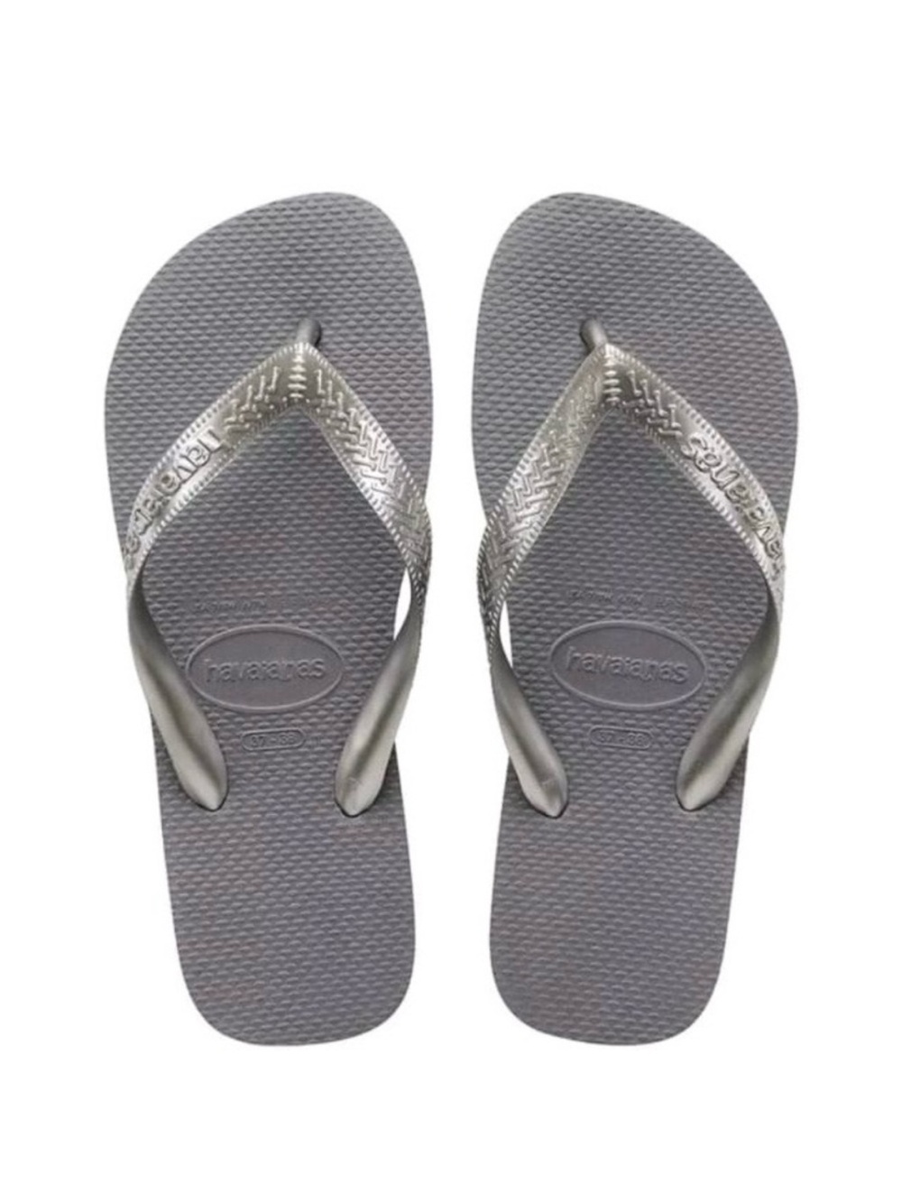 Havaianas Women's Flip Flops in Gray with Silver Straps